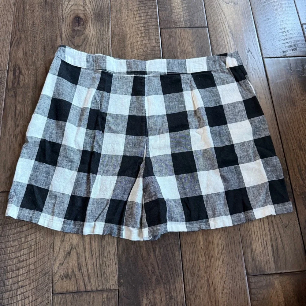 A New Day NWT Black White Buffalo Check Plaid Skort Skirt Shorts‎ Women Size 14